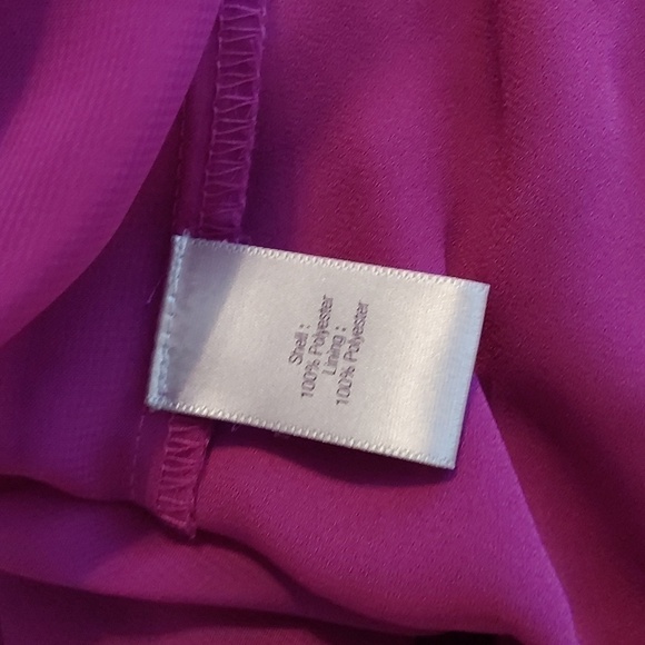 Jennifer Lopez- Bright Purple Flowy Chiffon Blouse W/ Neckline Beads  Sz.XL - Picture 8 of 9